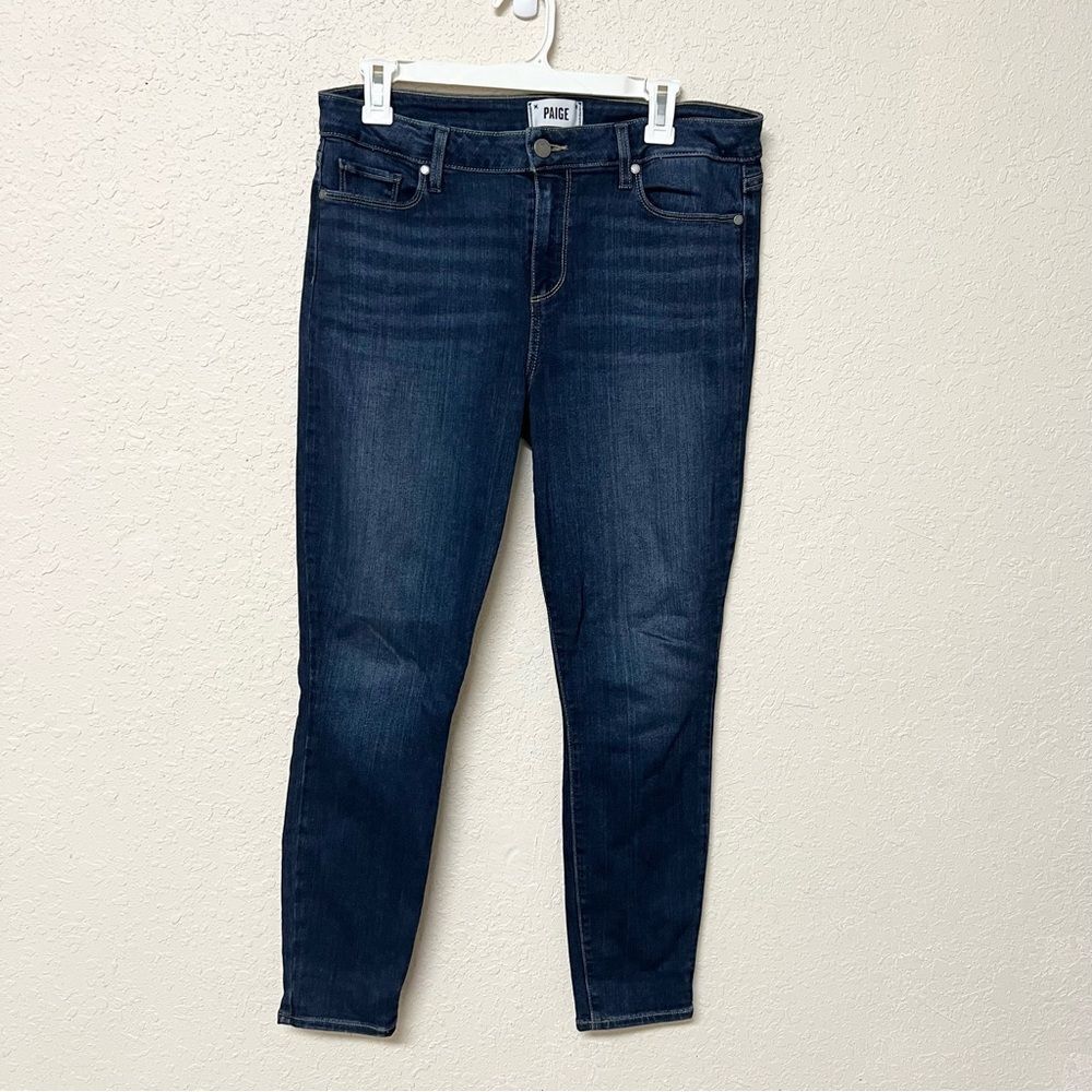 Paige Verdugo Ankle Skinny Jeans Dark Wash Stretch Size 32